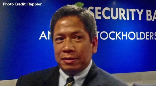 Security Bank President and CEO Alfonso Salcedo Jr