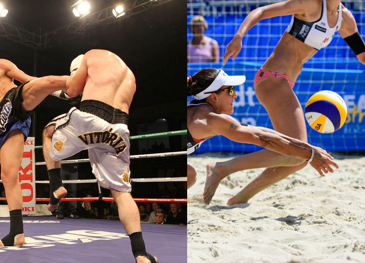 Kickboxing and Beach Volleyball