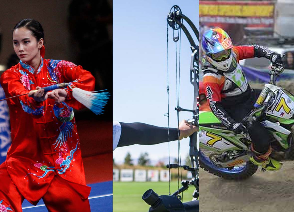 WUSHU, ARCHERY, MOTOCROSS