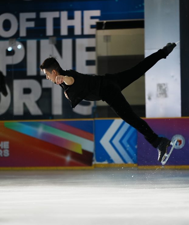 Two-time Winter Olympian Michael Martinez commands the rink in a captivating display of precision.